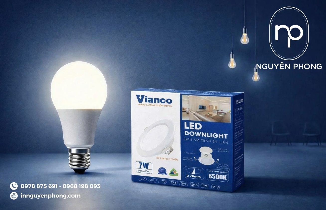 Mẫu in hộp đựng bóng đèn thương hiệu 